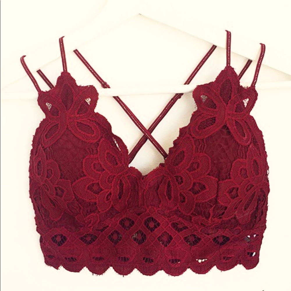 Beautiful Crochet Lace Bralette - Burgandy *NEW*